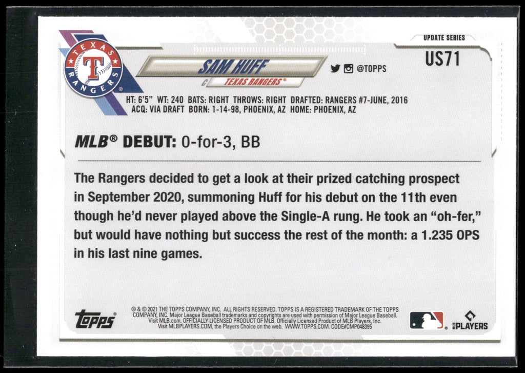 2021 Topps Update #US71 Sam Huff