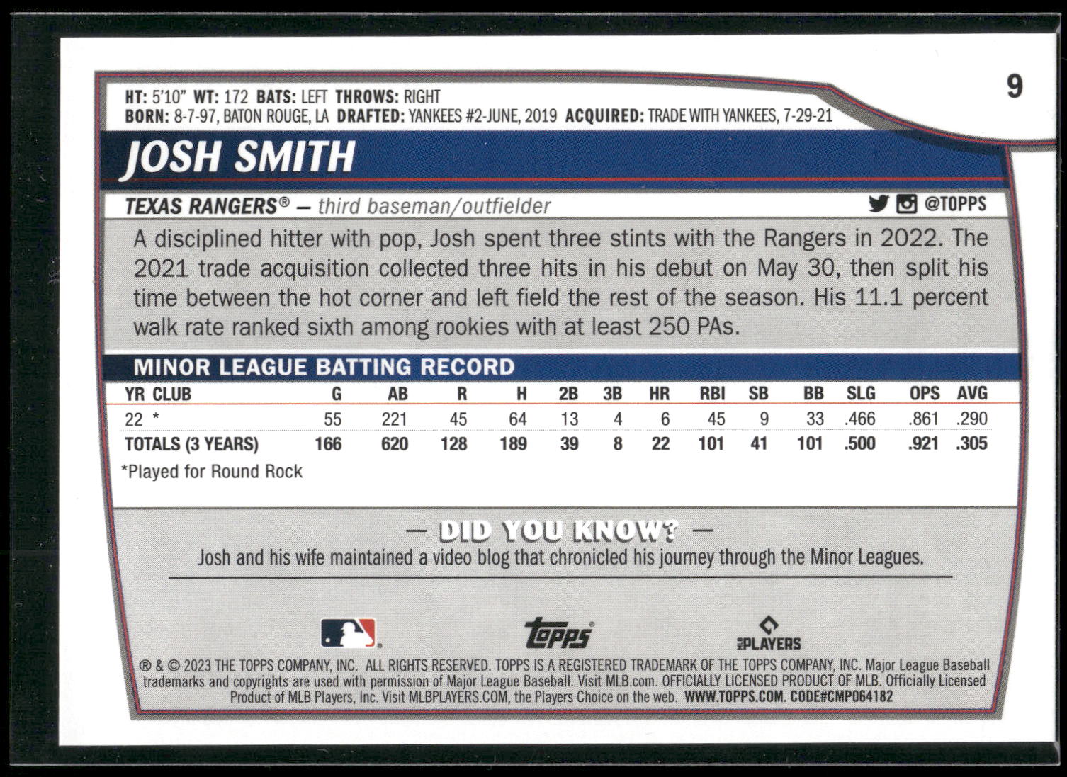 2023 Topps Big League #9 Josh Smith