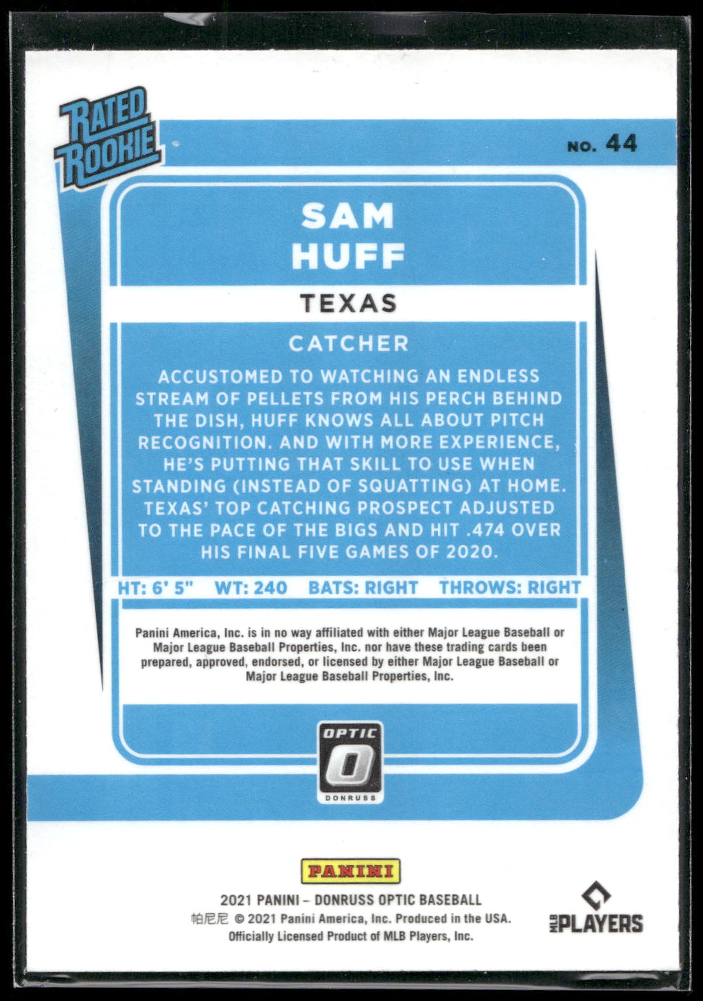 2021 Donruss Optic #44 Sam Huff
