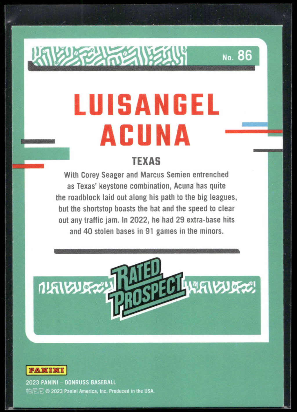 2023 Donruss #86 Luisangel Acuna