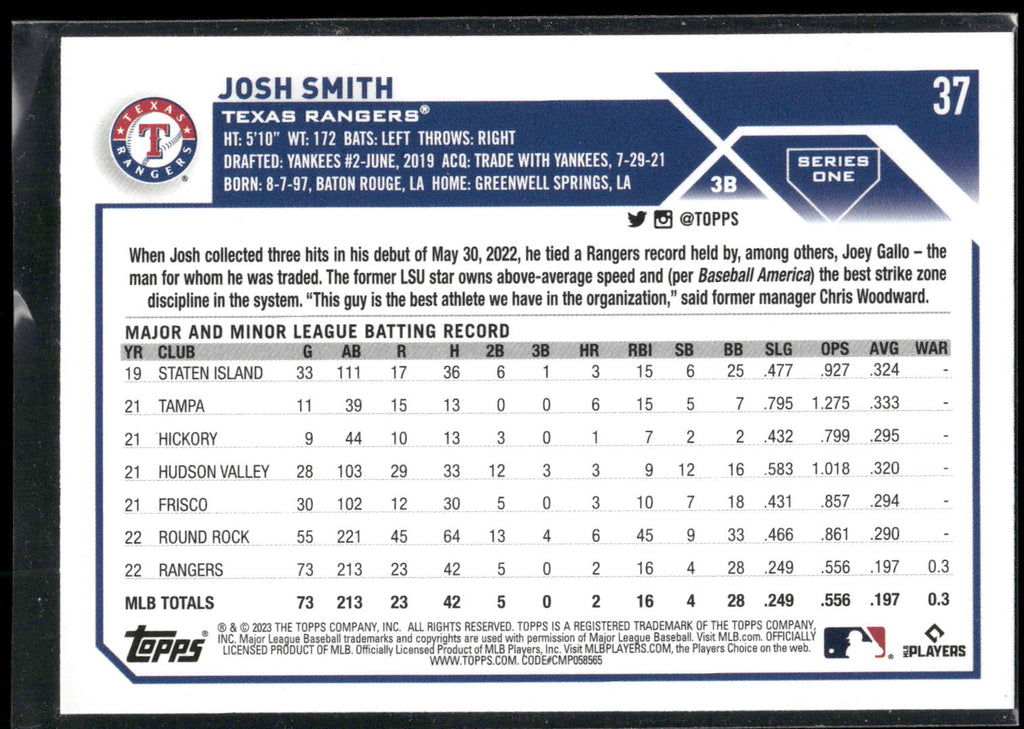 2023 Topps #37 Josh Smith