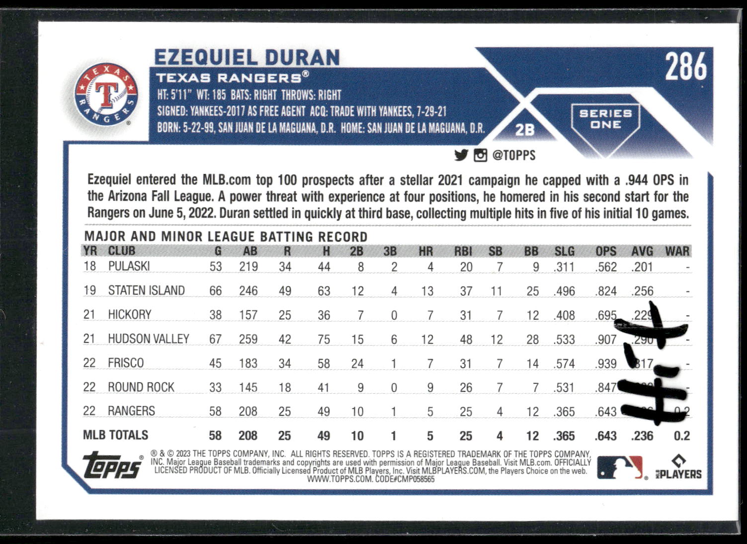 2023 Topps #286 Ezequiel Duran