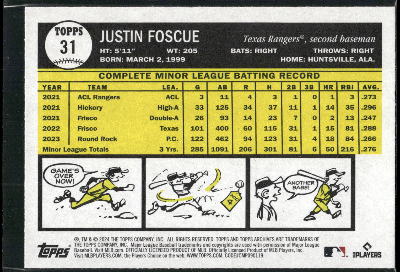 2024 Topps Archives #31 Justin Foscue