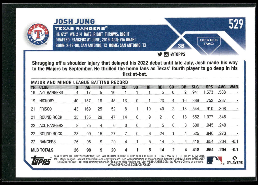 2023 Topps #529 Josh Jung