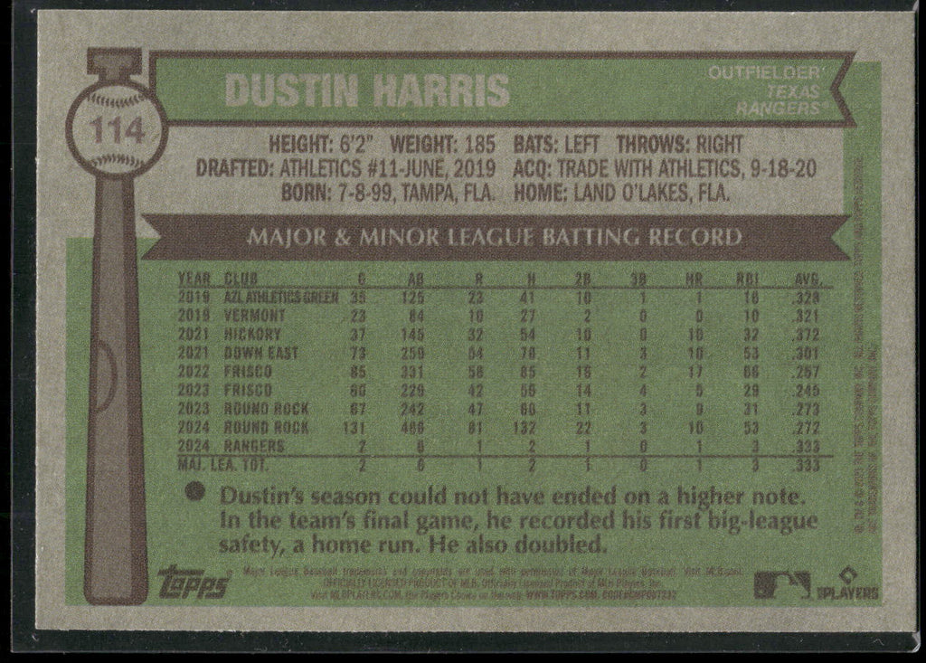 2025 Topps Heritage #114 Dustin Harris
