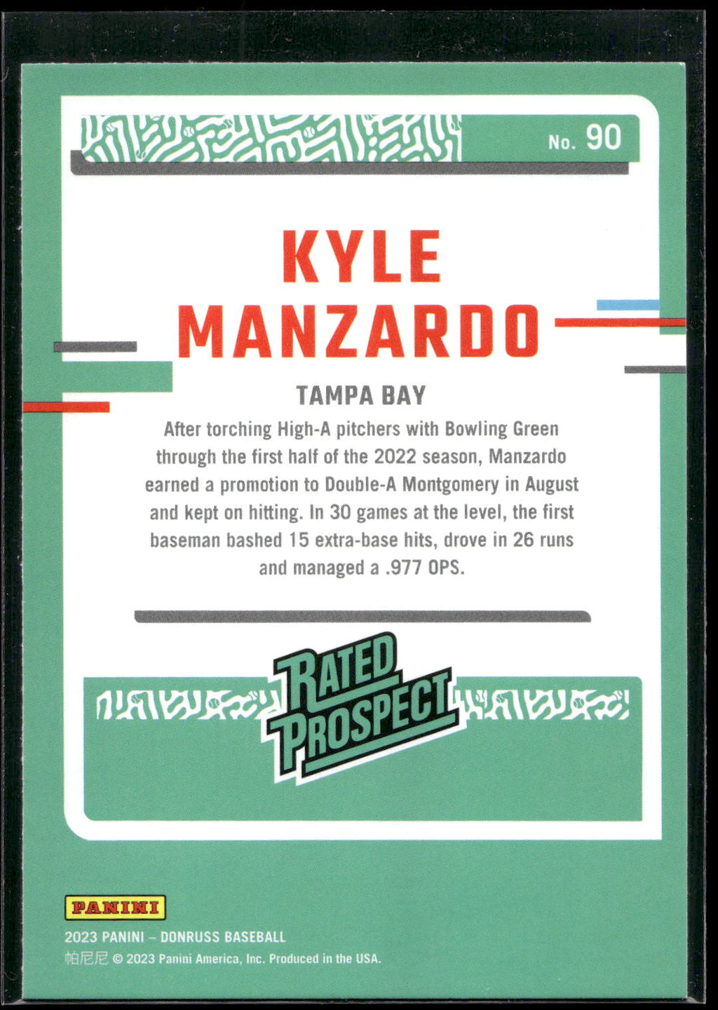 2023 Donruss #90 Kyle Manzardo