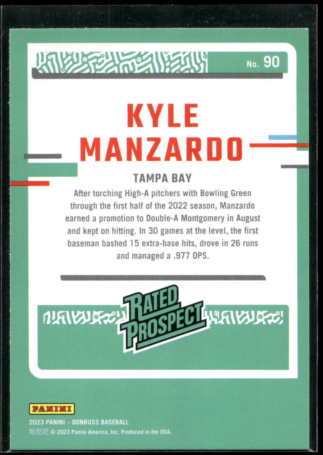 2023 Donruss #90 Kyle Manzardo