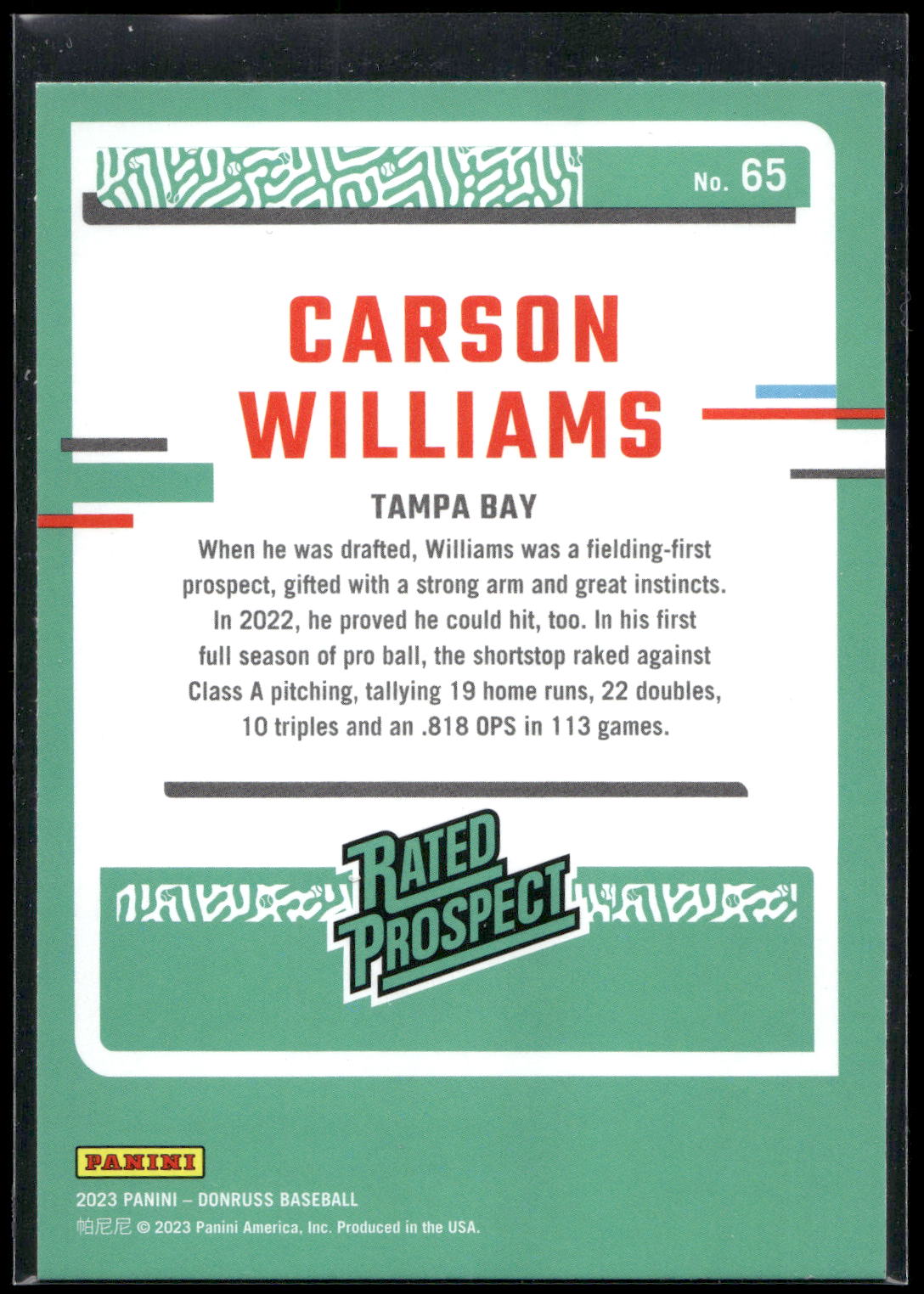 2023 Donruss #65 Carson Williams