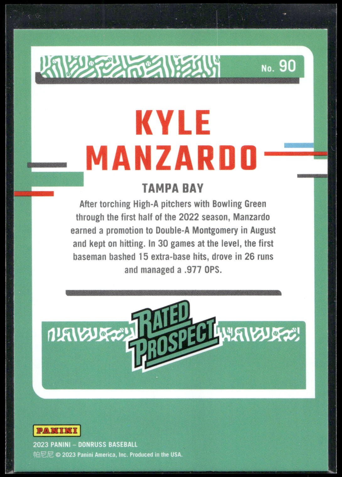 2023 Donruss #90 Kyle Manzardo