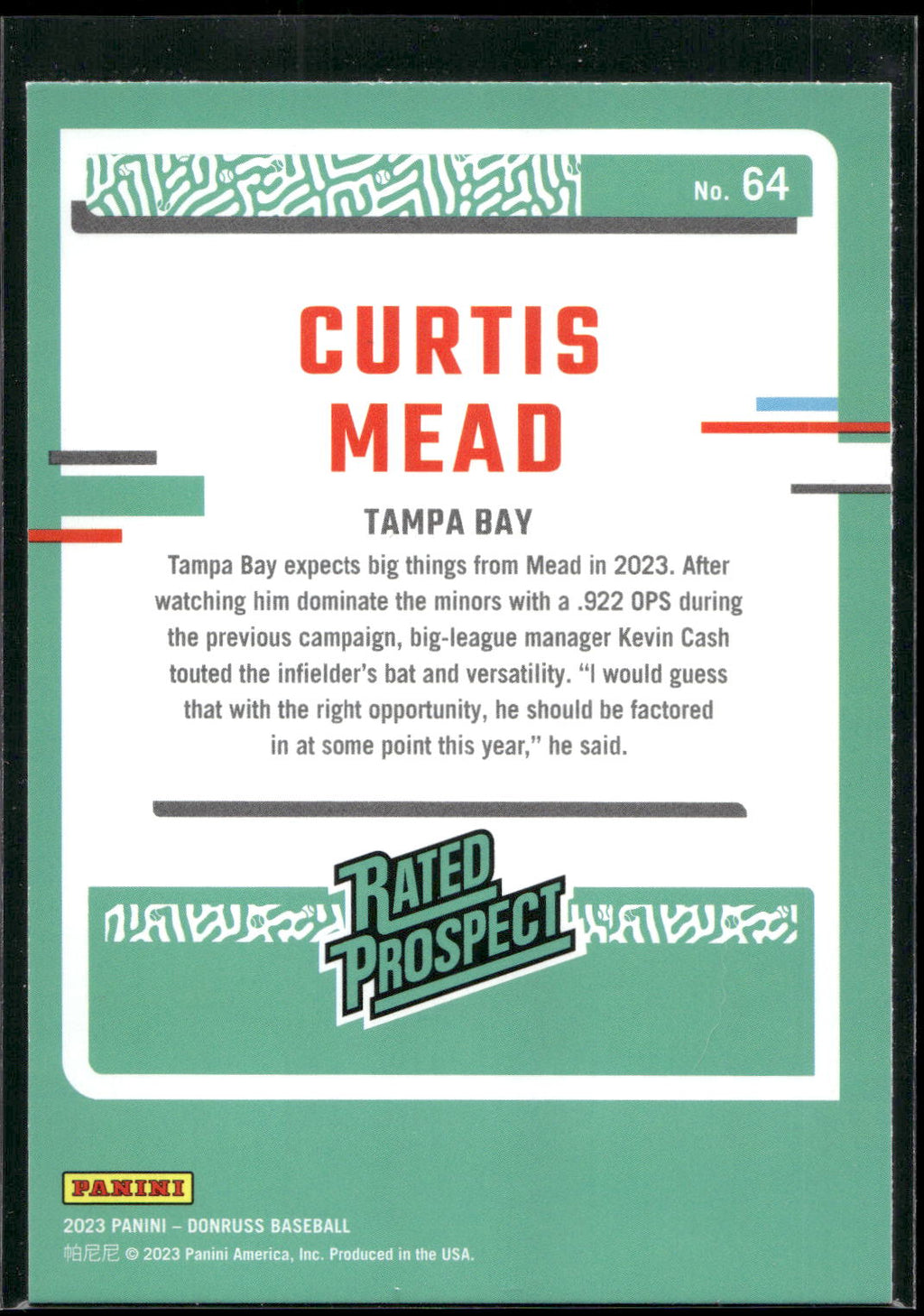 2023 Donruss #64 Curtis Mead