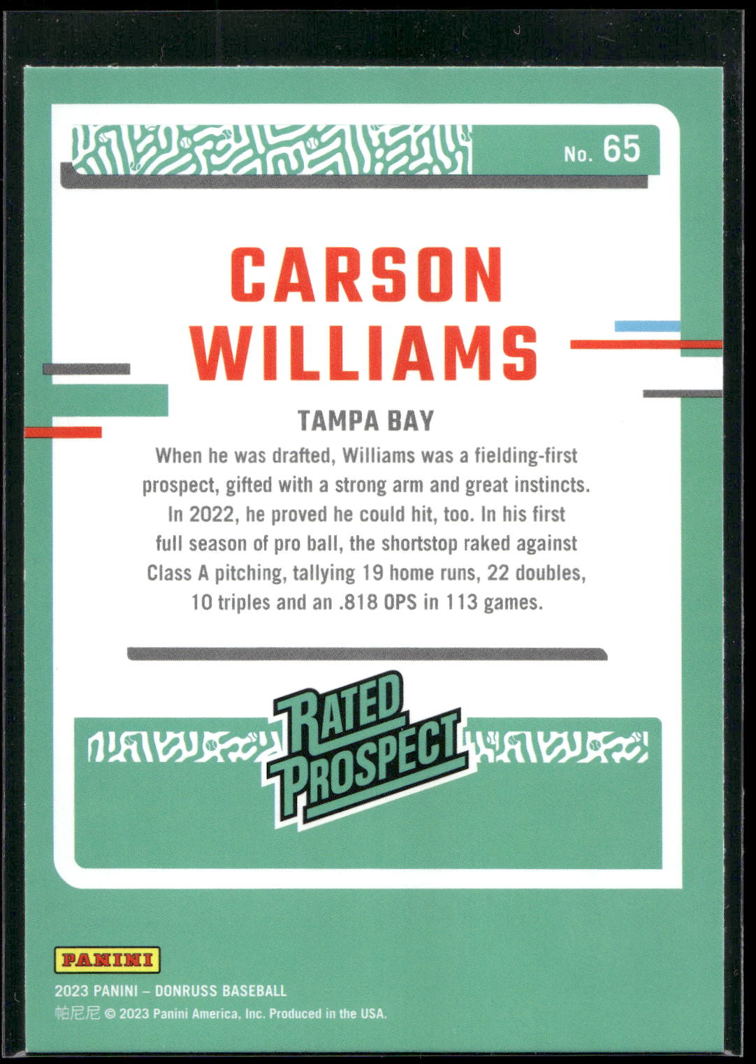 2023 Donruss #65 Carson Williams