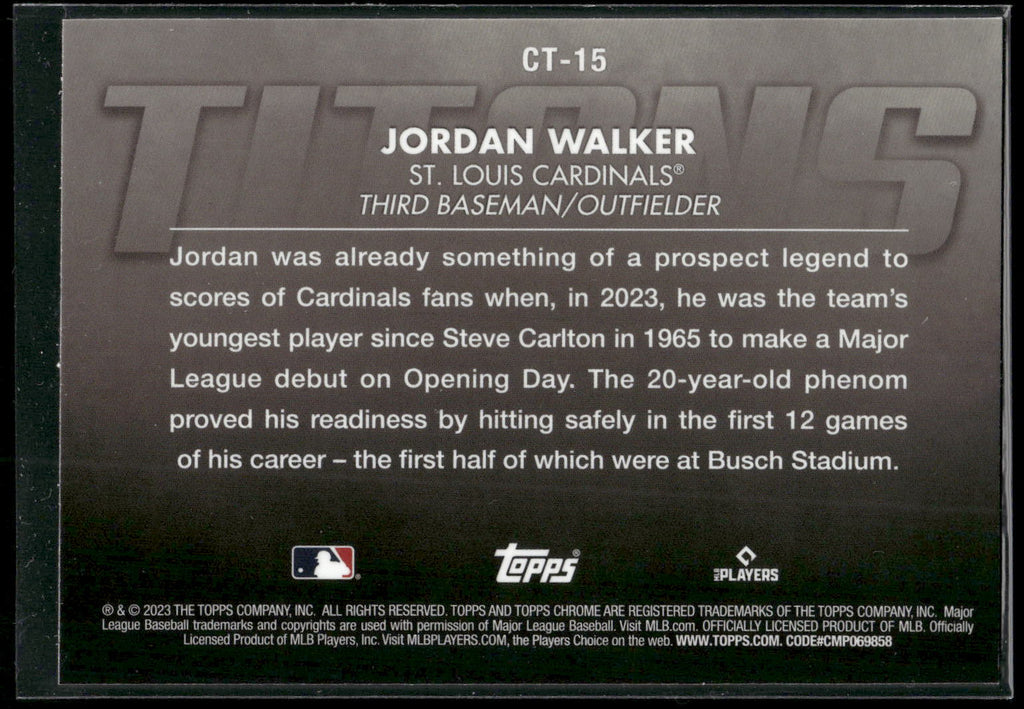 2023 Topps Chrome Update #CT-15 Jordan Walker Titans