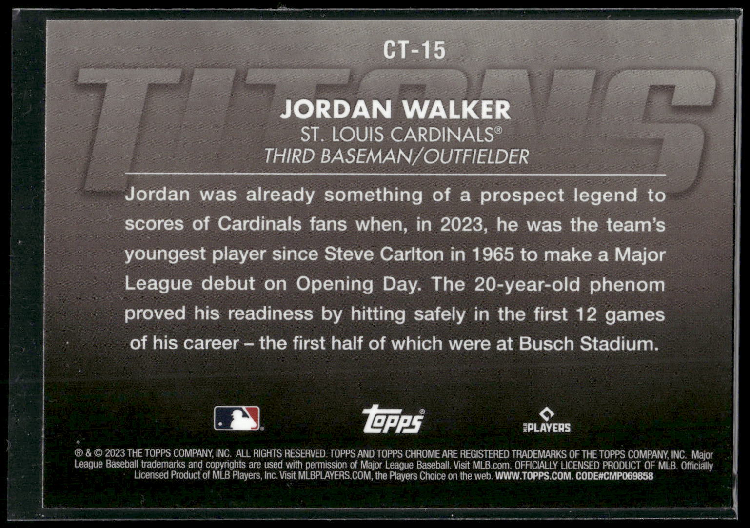 2023 Topps Chrome Update #CT-15 Jordan Walker Titans