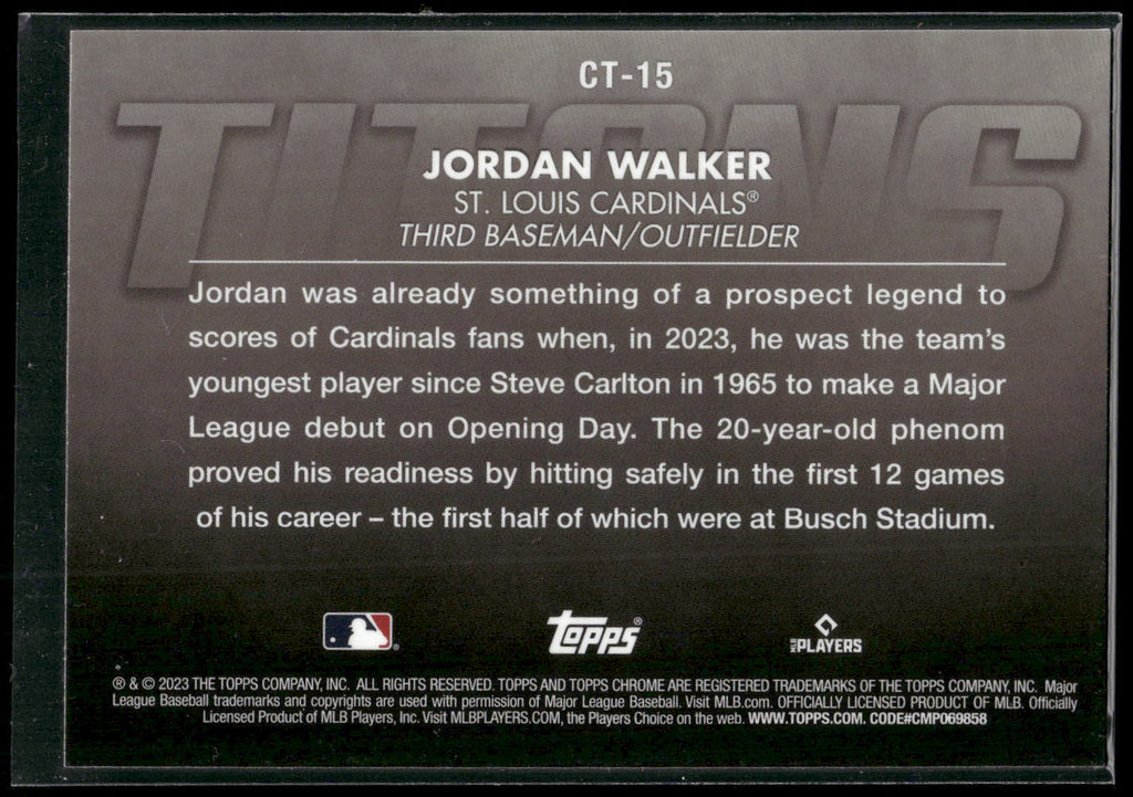 2023 Topps Chrome Update #CT-15 Jordan Walker Titans