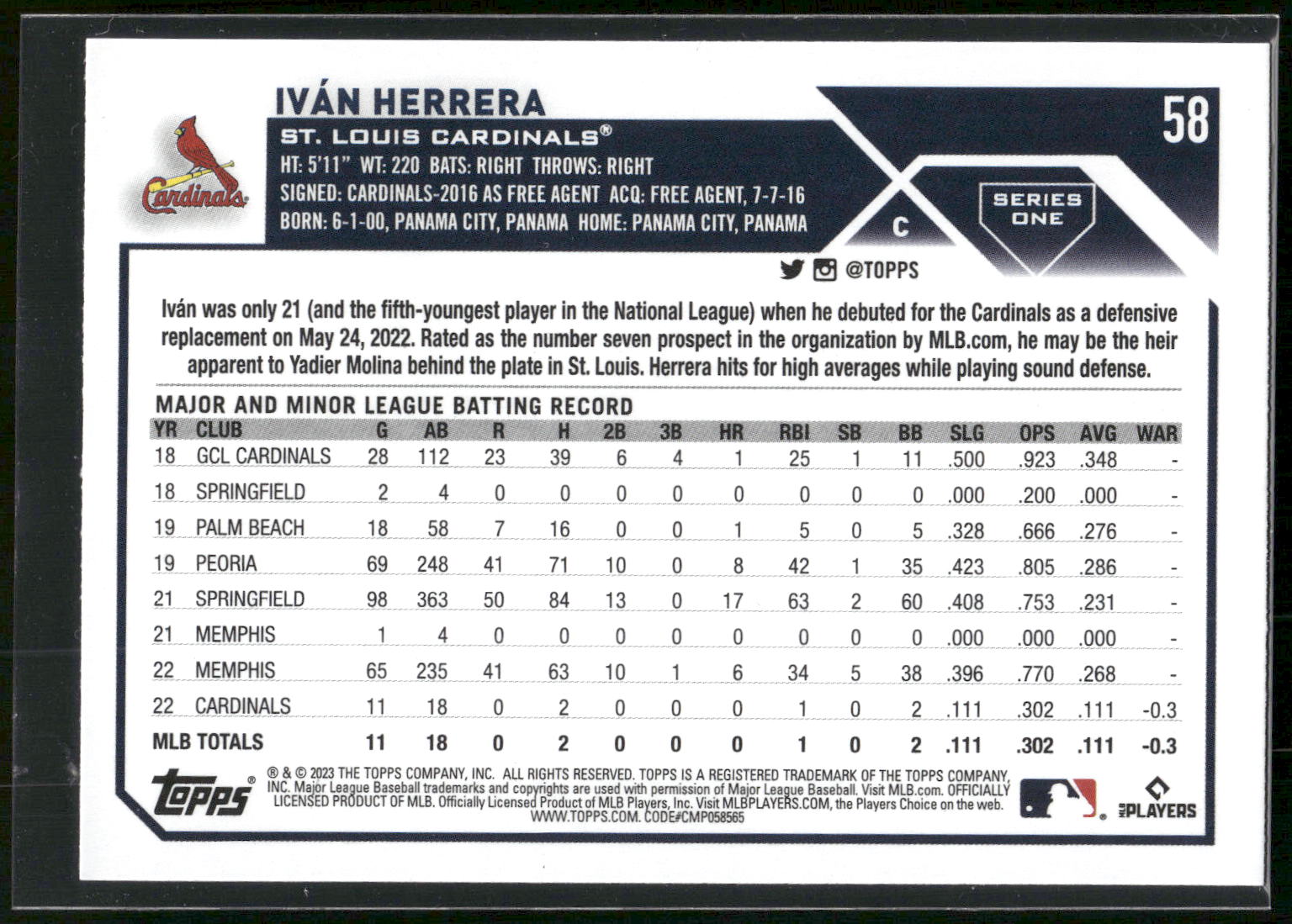 2023 Topps #58 Iván Herrera