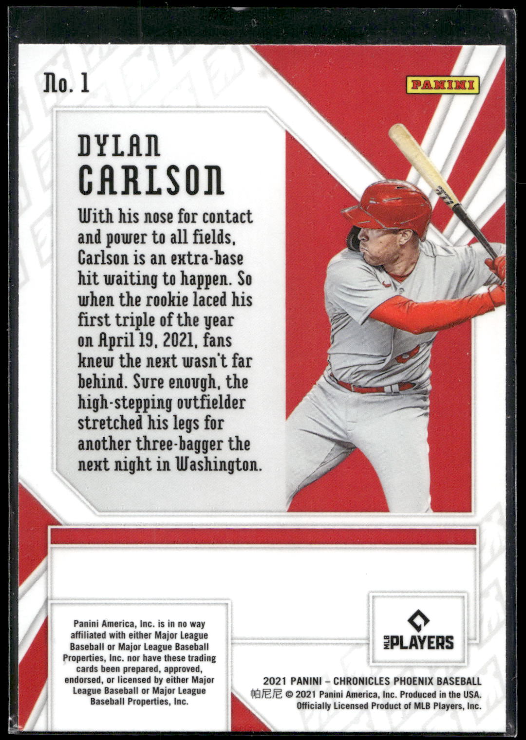 2021 Panini Chronicles #1 Dylan Carlson Phoenix