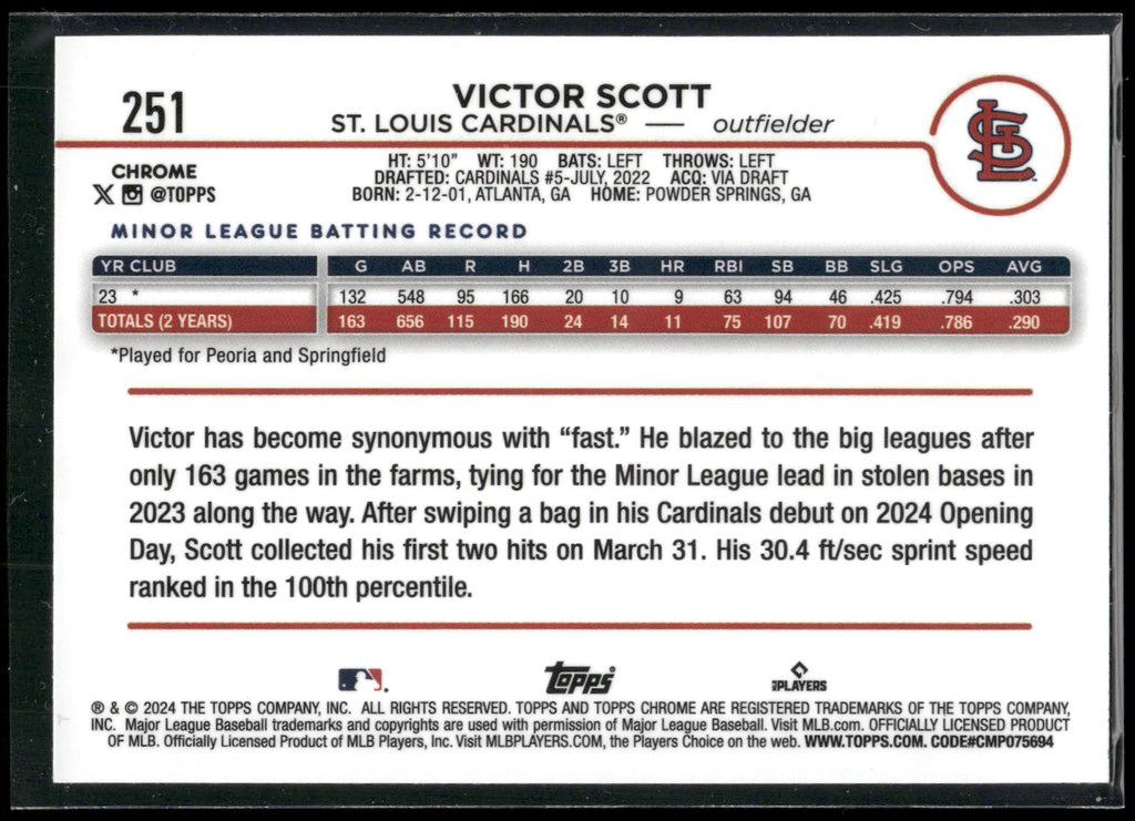 2024 Topps Chrome #251 Victor Scott
