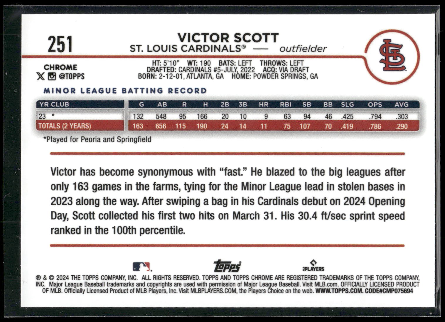 2024 Topps Chrome #251 Victor Scott