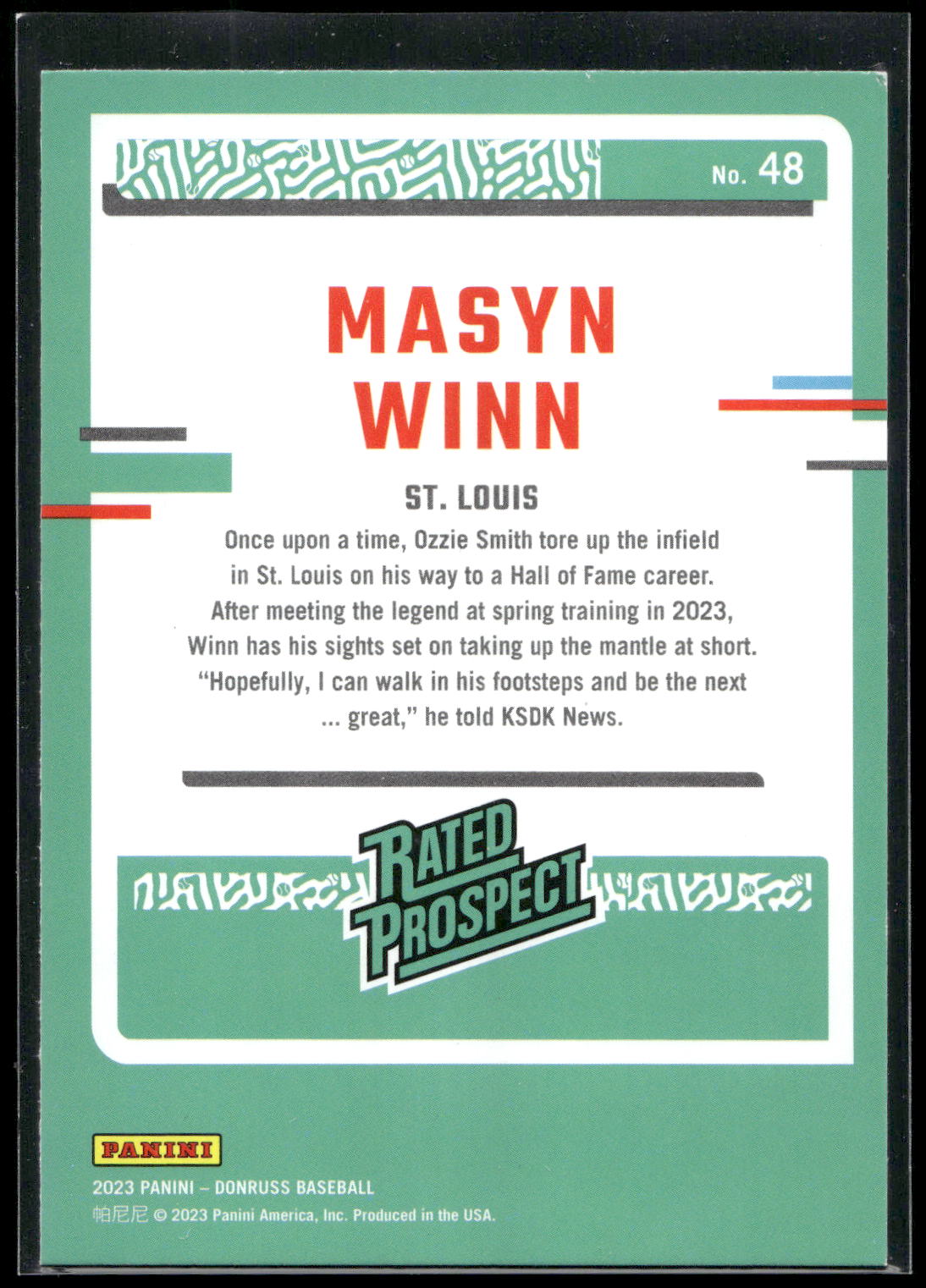 2023 Donruss #48 Masyn Winn