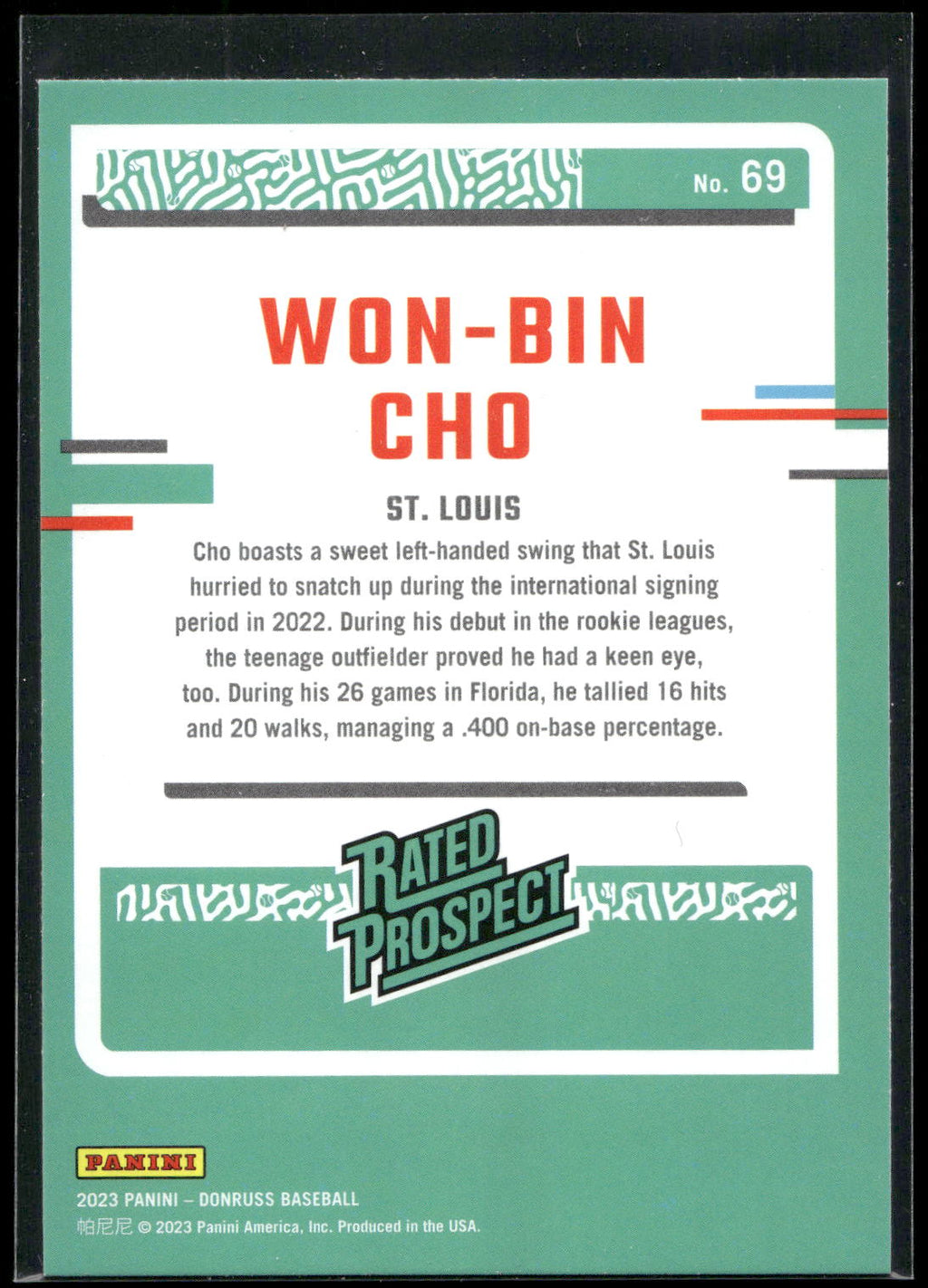 2023 Donruss #69 Won-Bin Cho