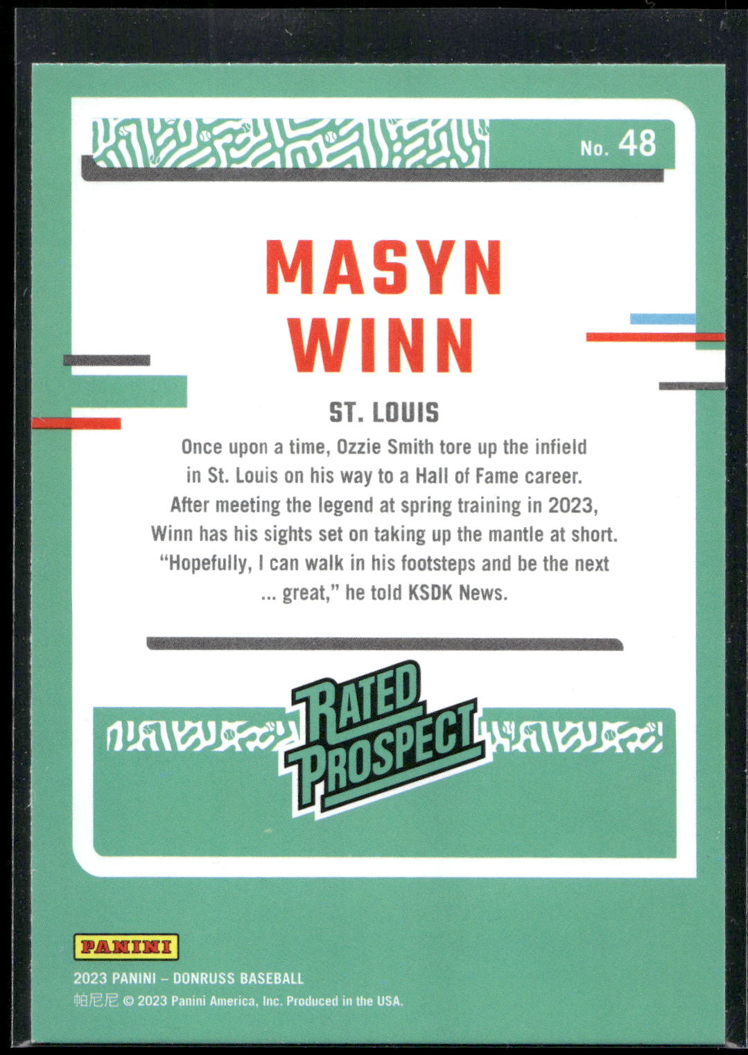 2023 Donruss #48 Masyn Winn