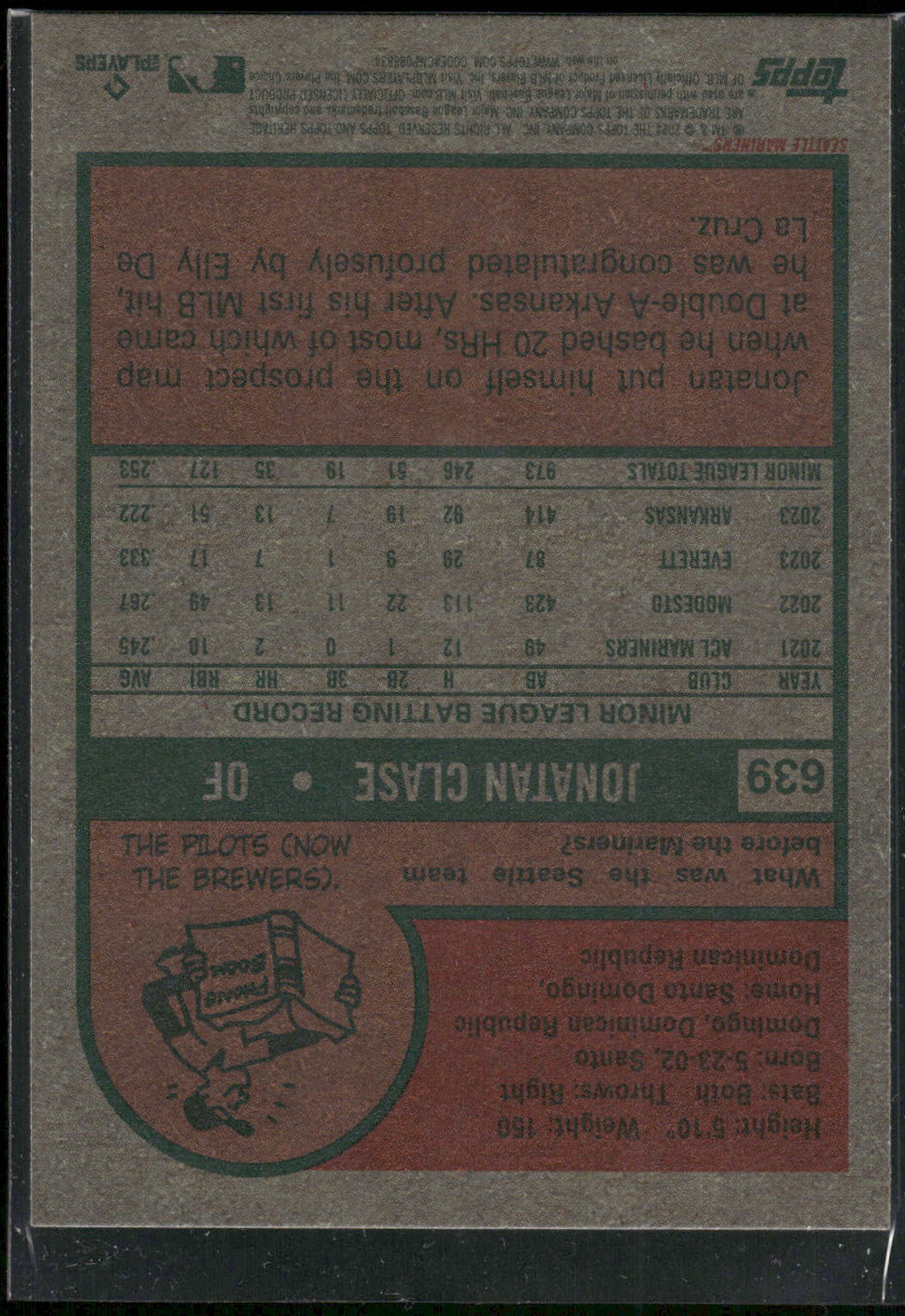 2024 Topps Heritage #639 Jonatan Clase