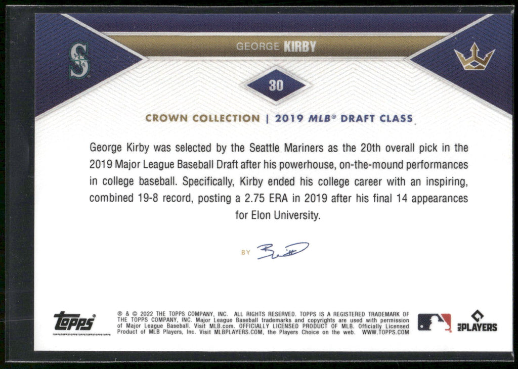 2022 Topps x Bobby Witt Jr. Crown Collection #30 George Kirby