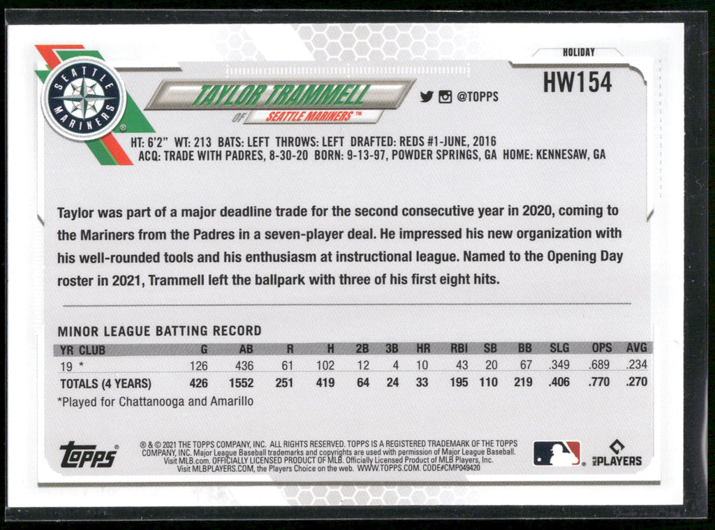 2021 Topps Holiday #HW154 Taylor Trammell
