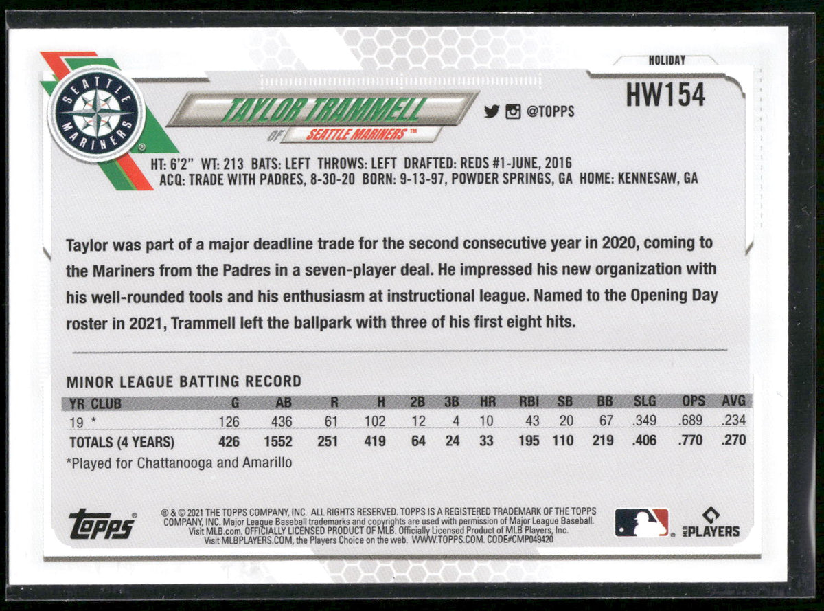 2021 Topps Holiday #HW154 Taylor Trammell