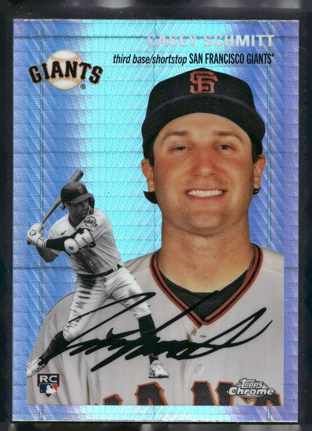 2023 Topps Chrome Platinum Anniversary #90 Casey Schmitt Blue Prism Refractors