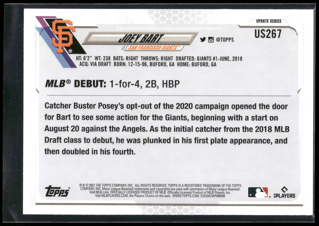2021 Topps Update #US267 Joey Bart
