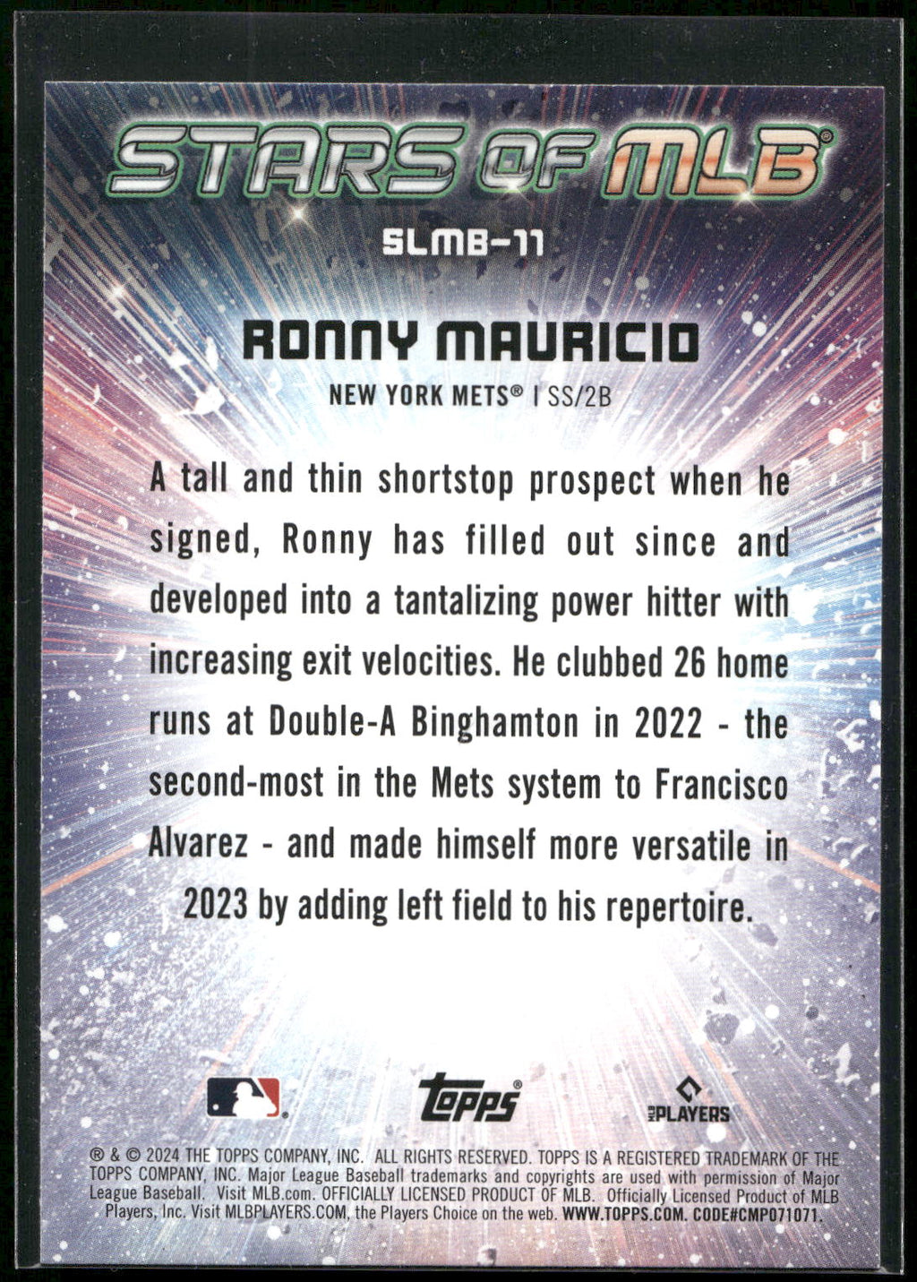 2024 Topps #SLMB-11 Ronny Mauricio Stars of MLB