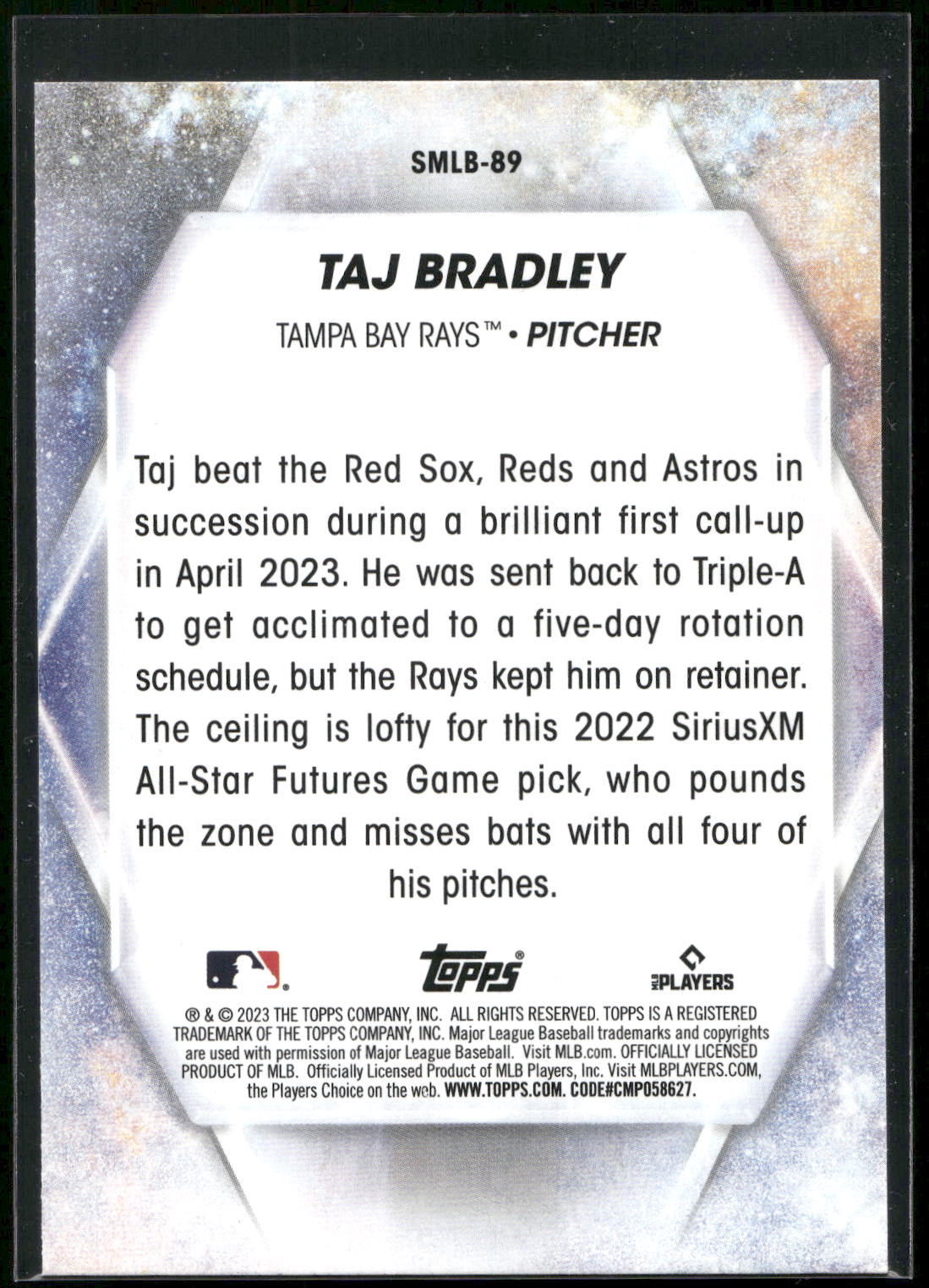 2023 Topps Update #SMLB-89 Taj Bradley Stars of MLB