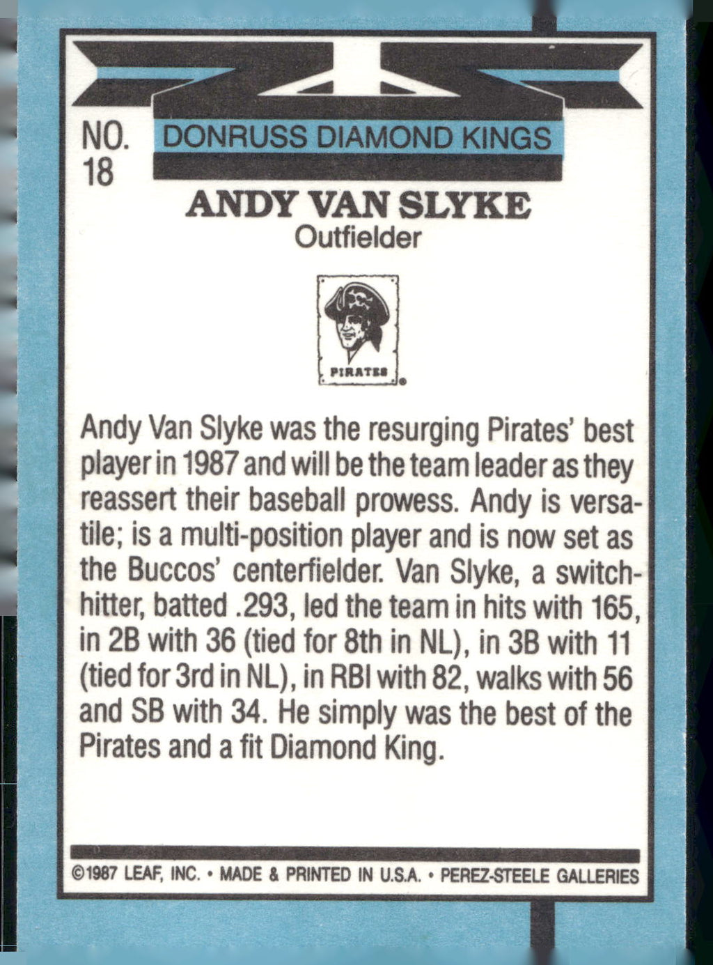 1988 Donruss #18 Andy Van Slyke
