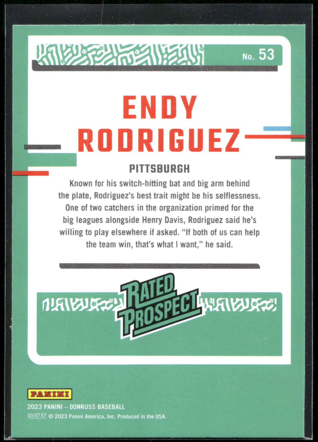 2023 Donruss #53 Endy Rodriguez
