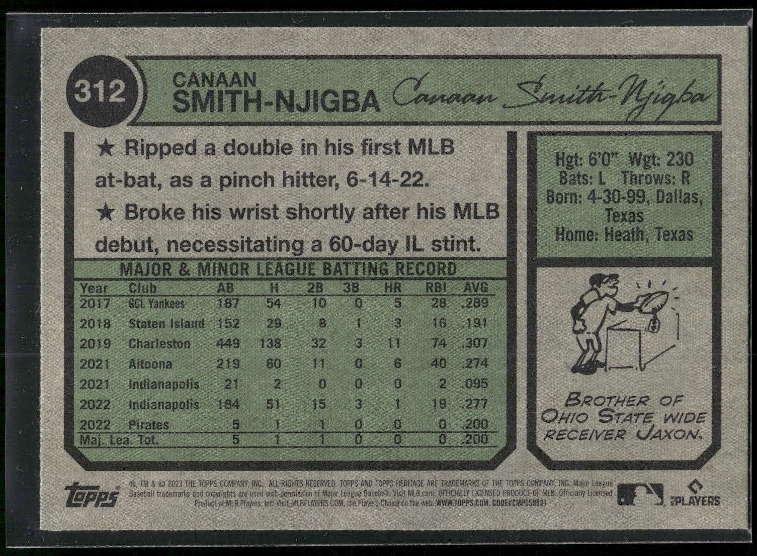 2023 Topps Heritage #312 Canaan Smith-Njigba