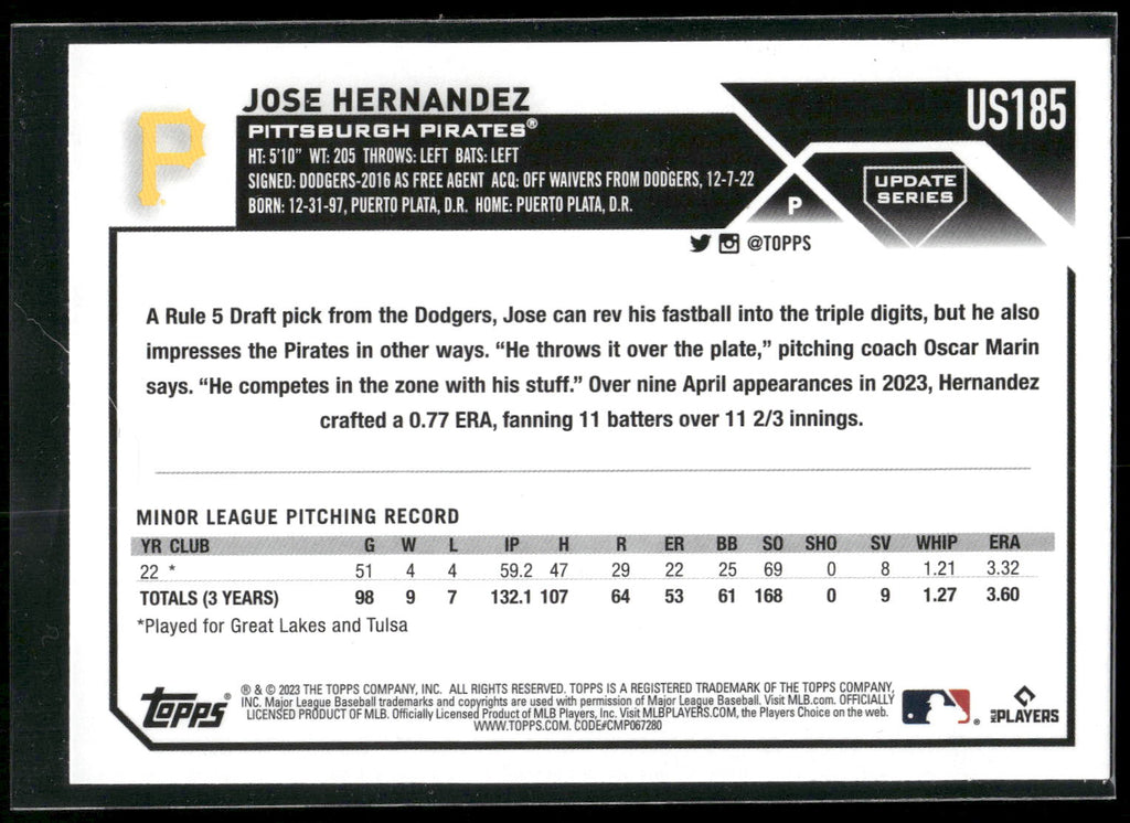 2023 Topps Update #US185 Jose Hernandez