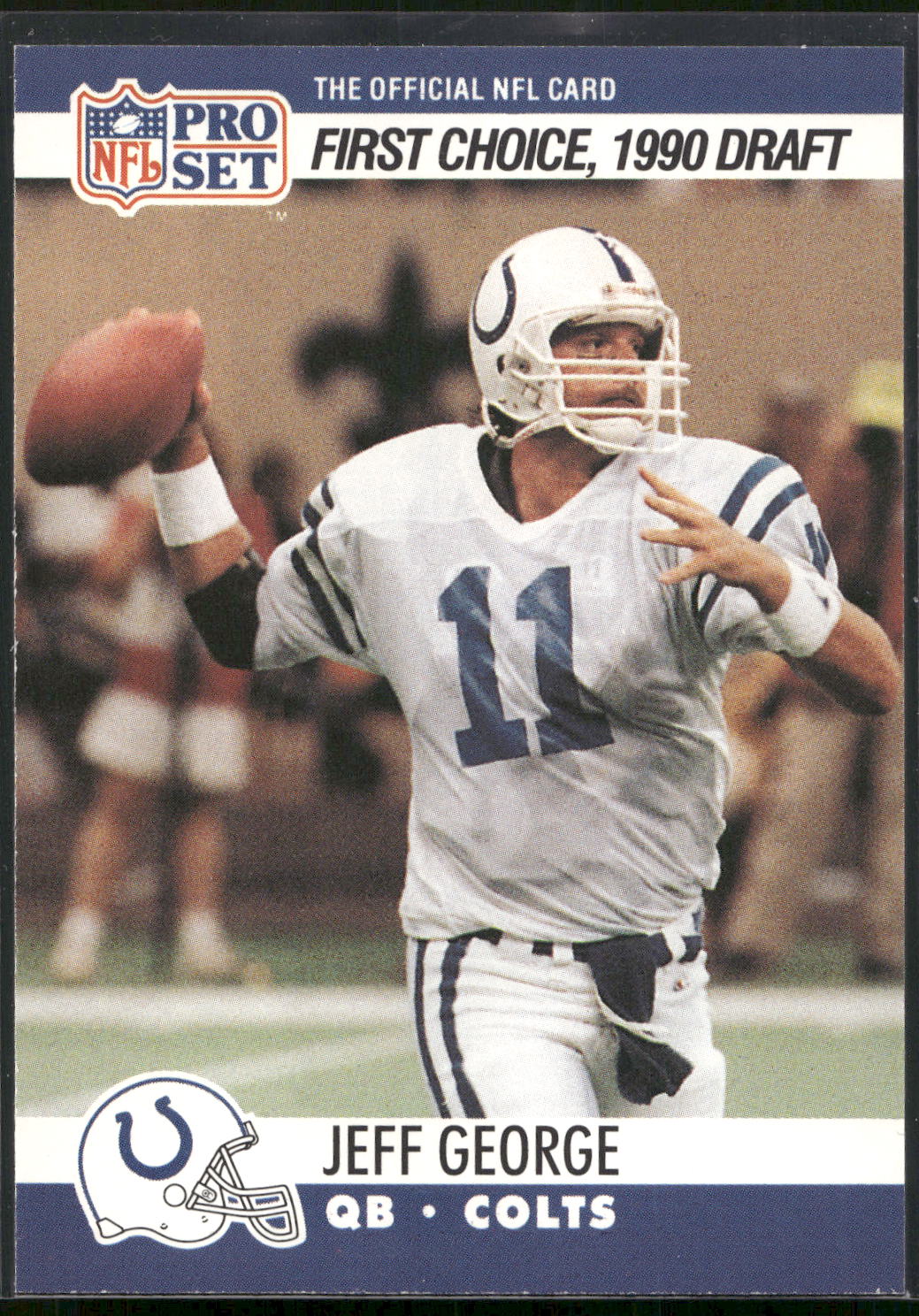 1990 Pro Set #669b Jeff George Shown in Colts uniform