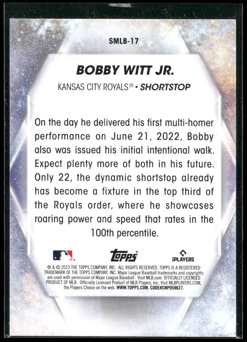 2023 Topps #SMLB-17 Bobby Witt Jr. Stars of MLB
