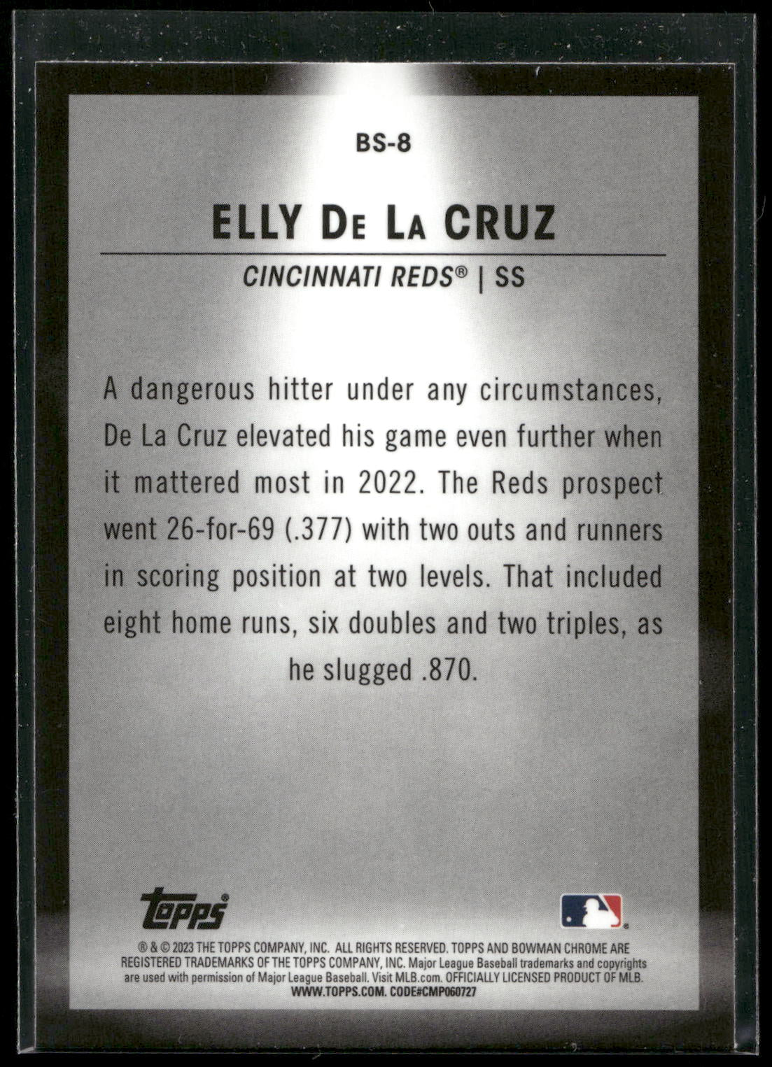 2023 Bowman #BS-8 Elly De La Cruz Bowman Spotlights