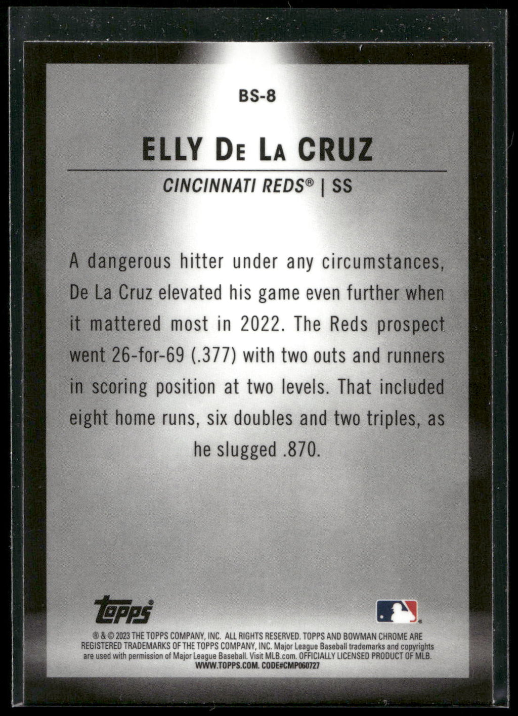 2023 Bowman #BS-8 Elly De La Cruz Bowman Spotlights