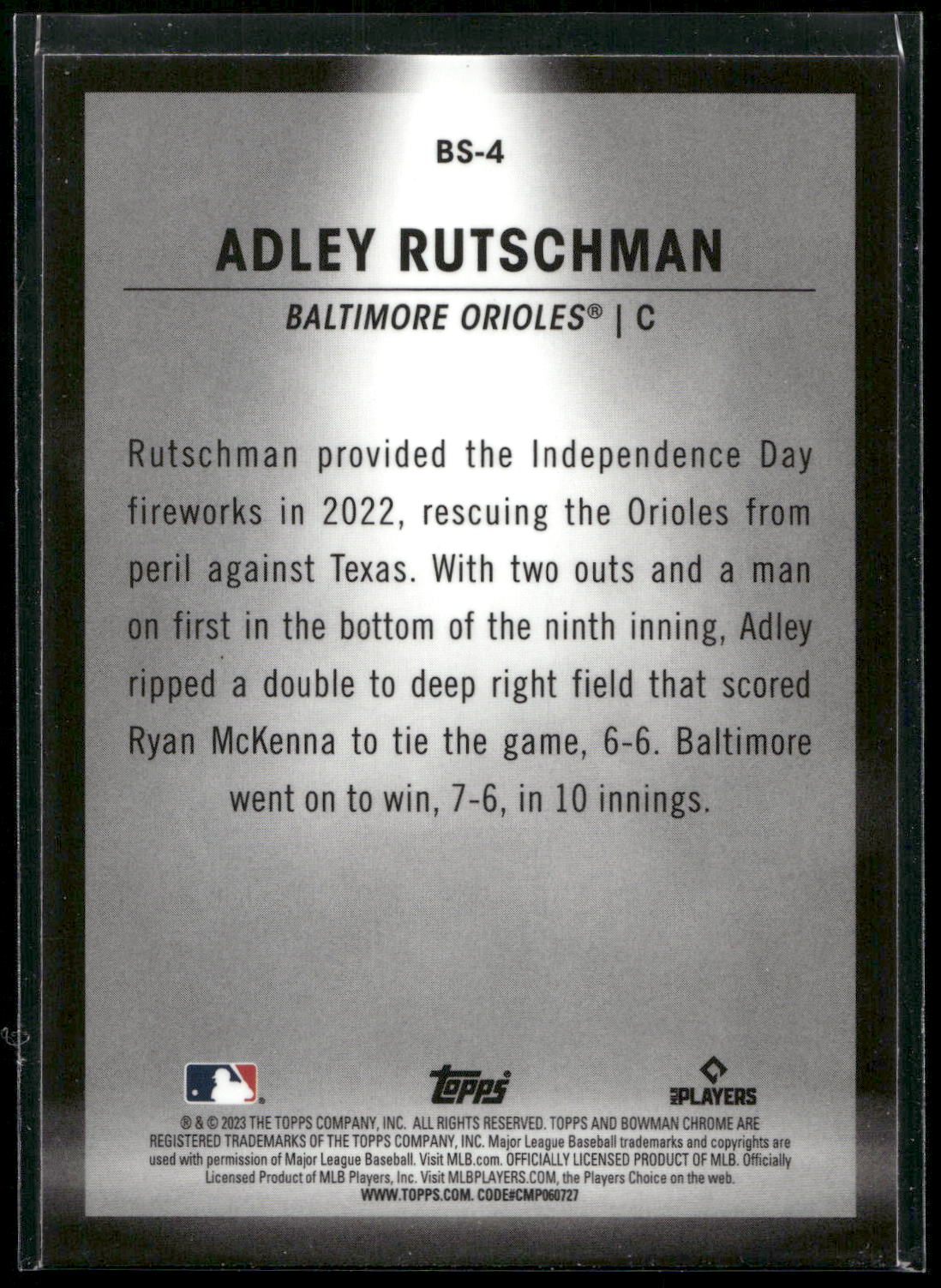 2023 Bowman #BS-4 Adley Rutschman Bowman Spotlights