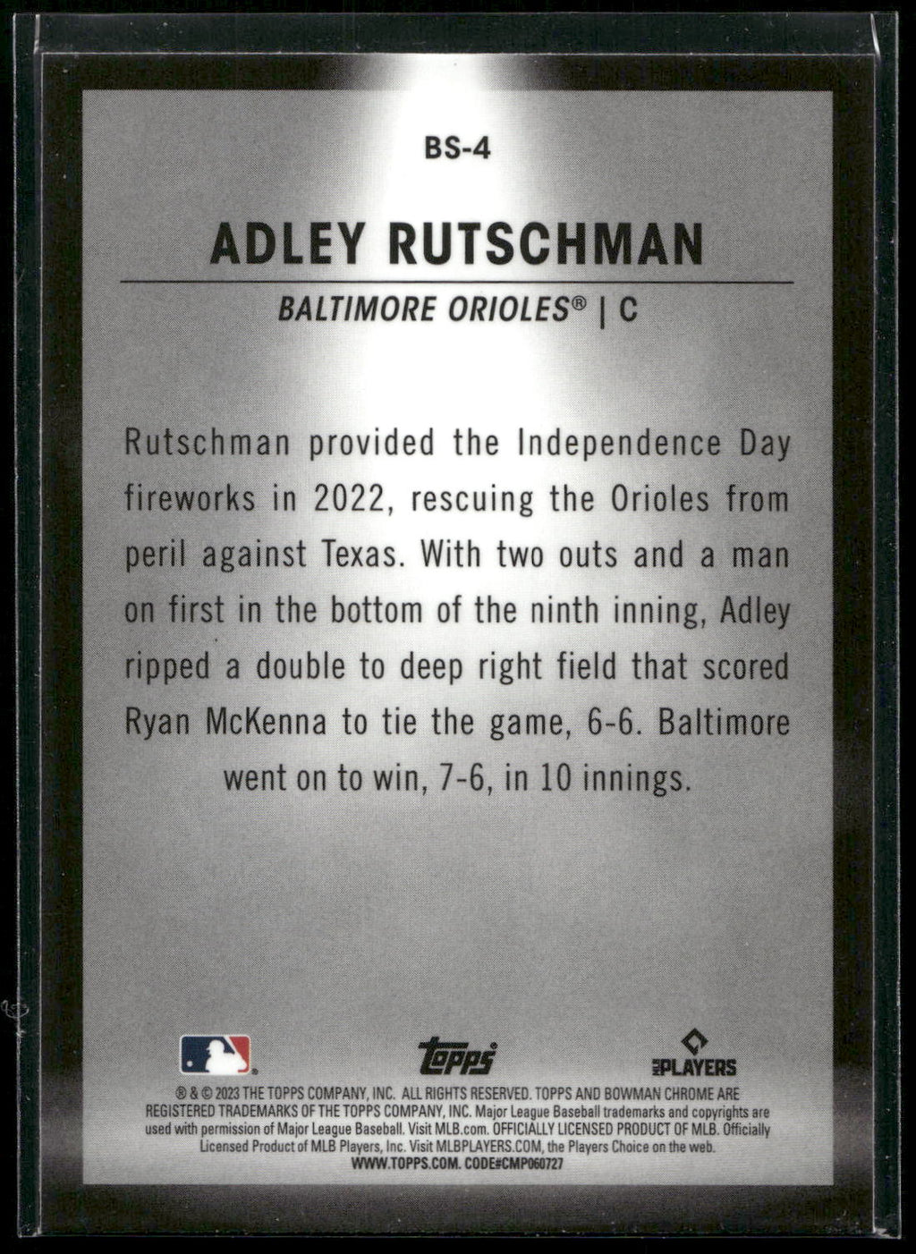 2023 Bowman #BS-4 Adley Rutschman Bowman Spotlights
