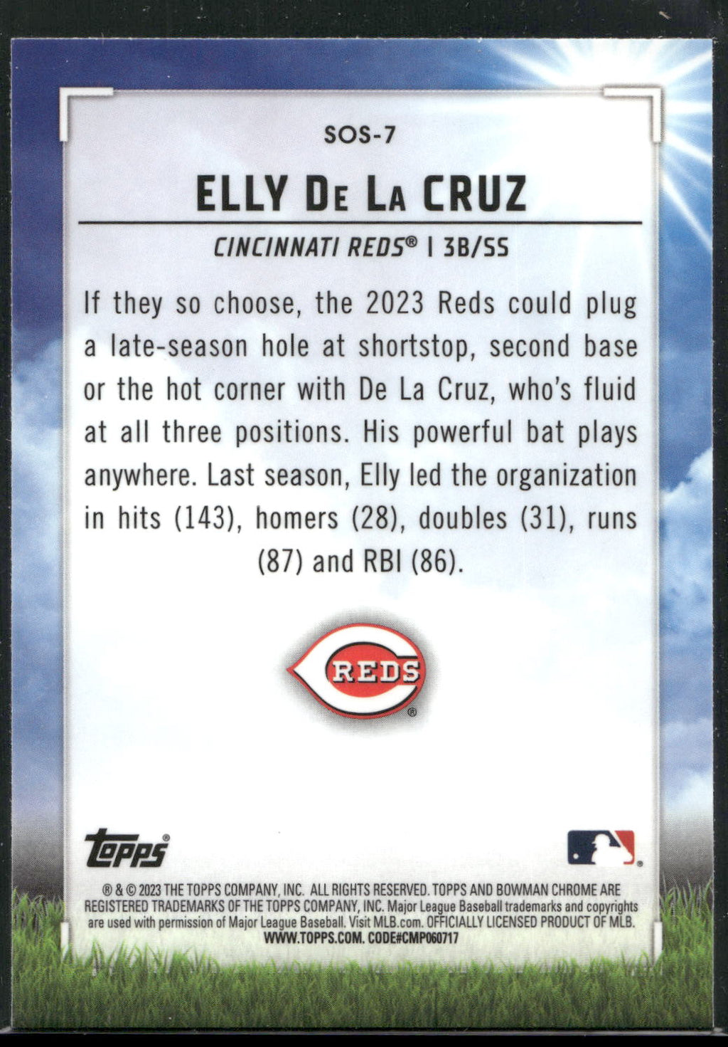 2023 Bowman #SOS-7 Elly De La Cruz Sights on September