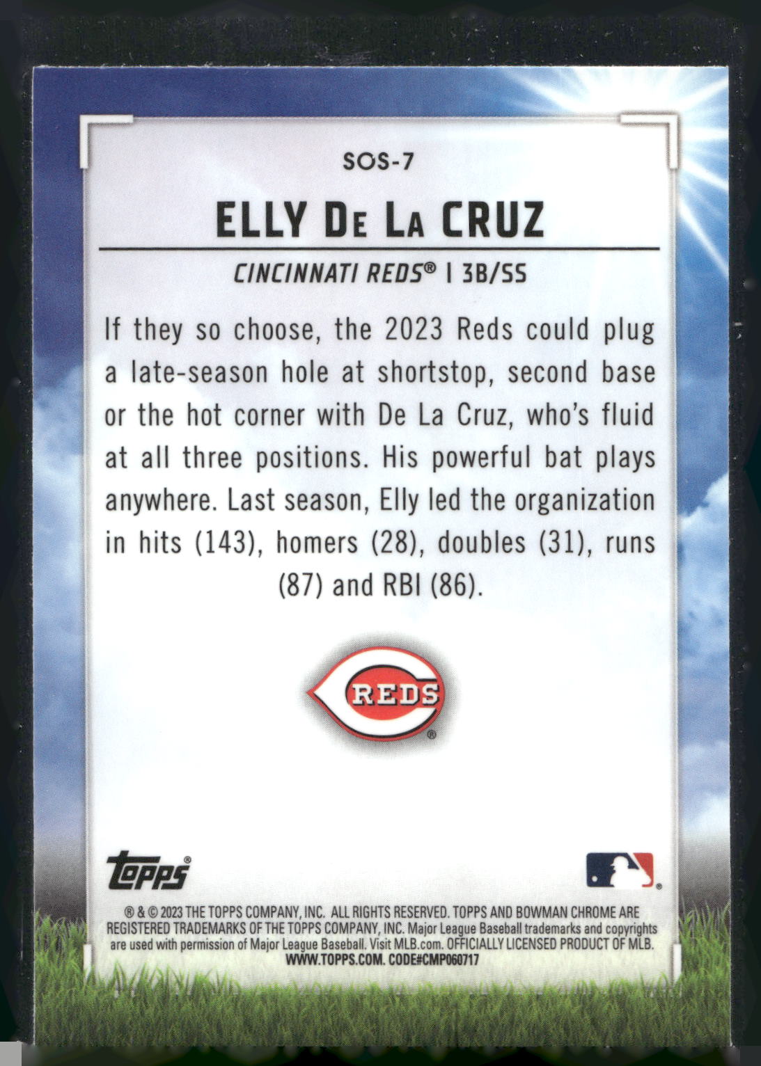 2023 Bowman #SOS-7 Elly De La Cruz Sights on September