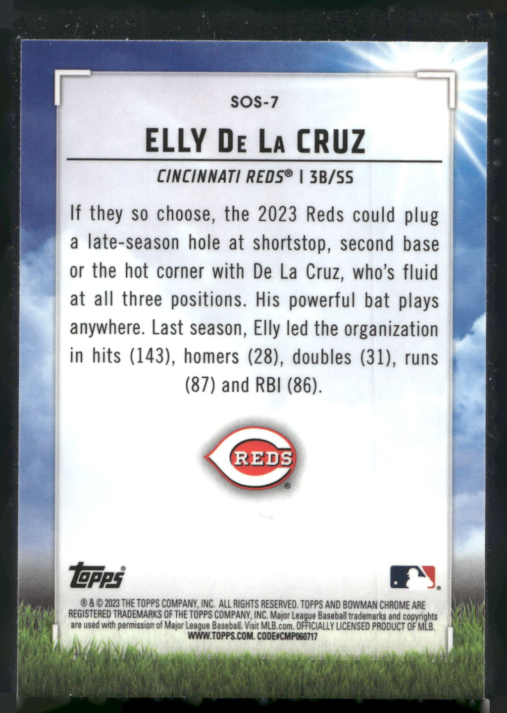 2023 Bowman #SOS-7 Elly De La Cruz Sights on September