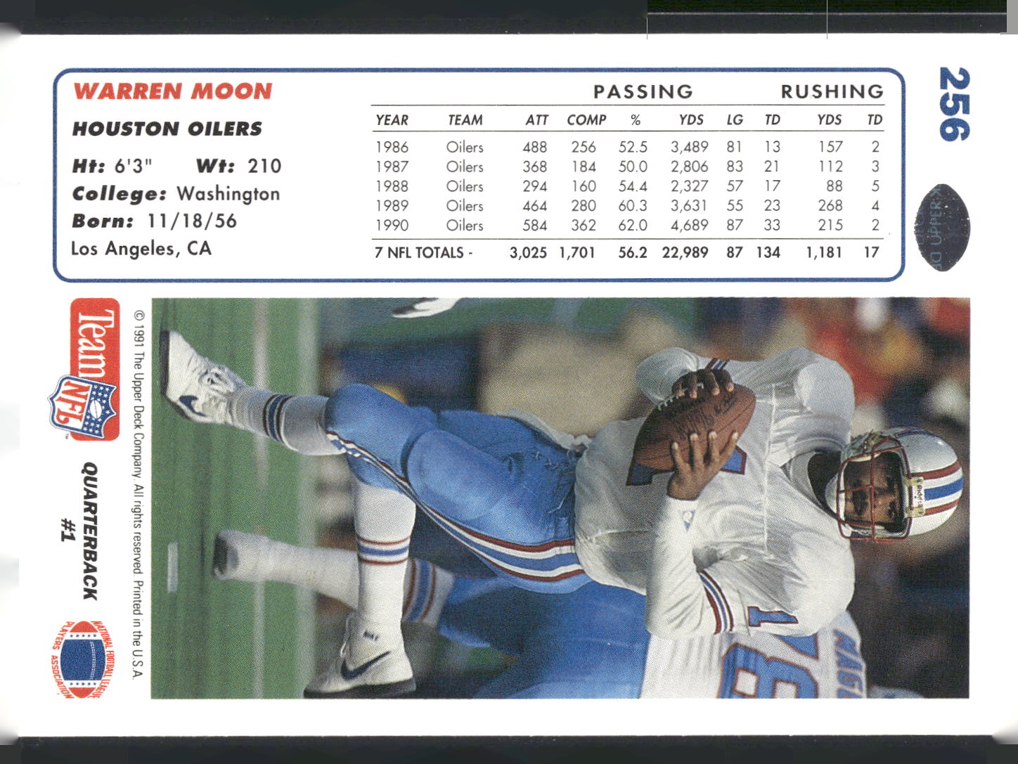 1991 Upper Deck #256 Warren Moon