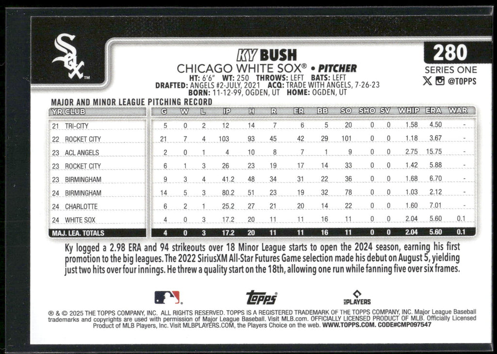2025 Topps #280 Ky Bush