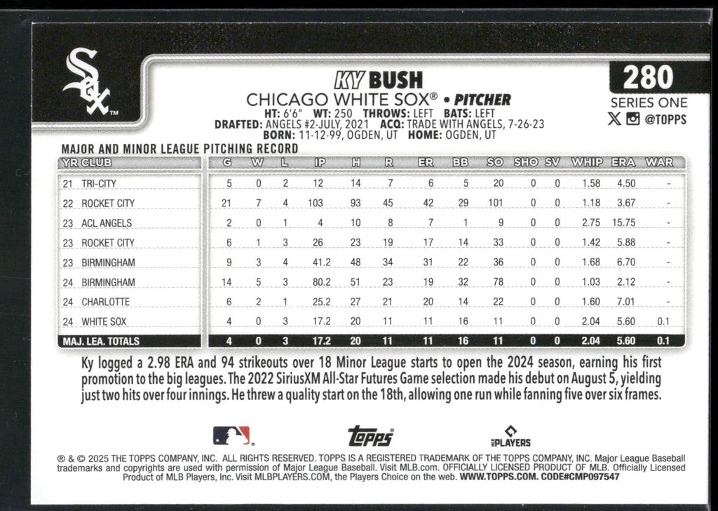 2025 Topps #280 Ky Bush