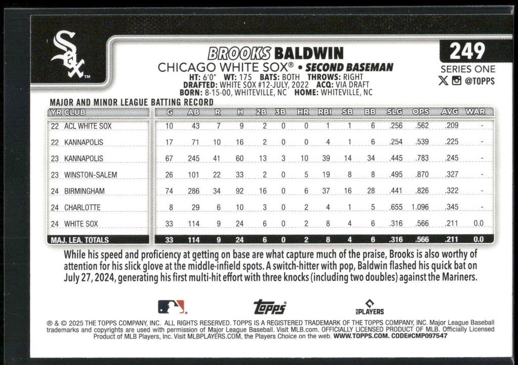 2025 Topps #249 Brooks Baldwin